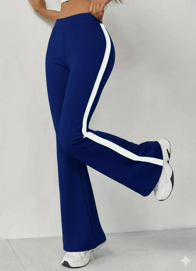 Yüksek Bel Ispanyol Paçalı Yanlardan Şerit Detaylı Dalgıç Tayt Pantolon