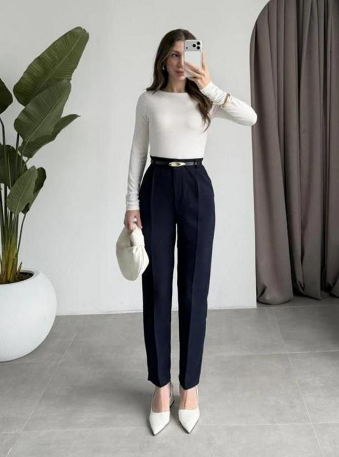 Yüksek Bel Kemer Dahil Hacuc Pantolon