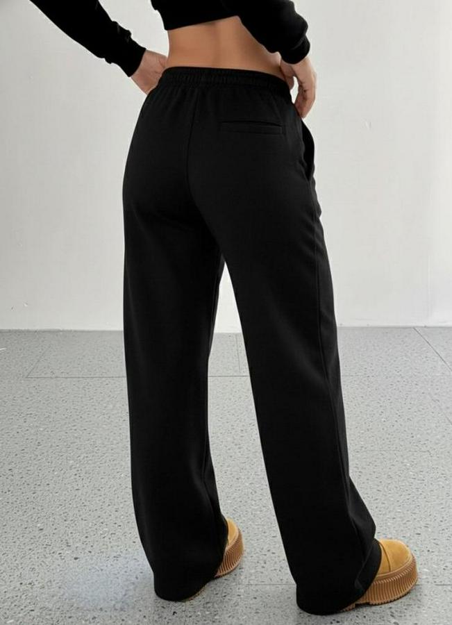 Yüksek Bel Lastikli Bağcıklı Geniş Kesim Dalgıç Pantolon