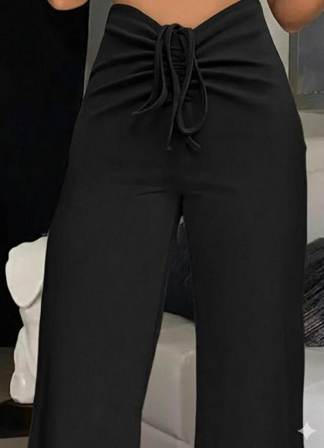 Yüksek Bel Önden Büzgülü Ispanyol Ithal Krep Pantolon