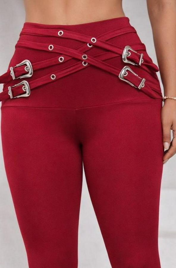 Yüksek Bel Önden Çapraz Kuş Göz Detaylı Dalgıç Tayt