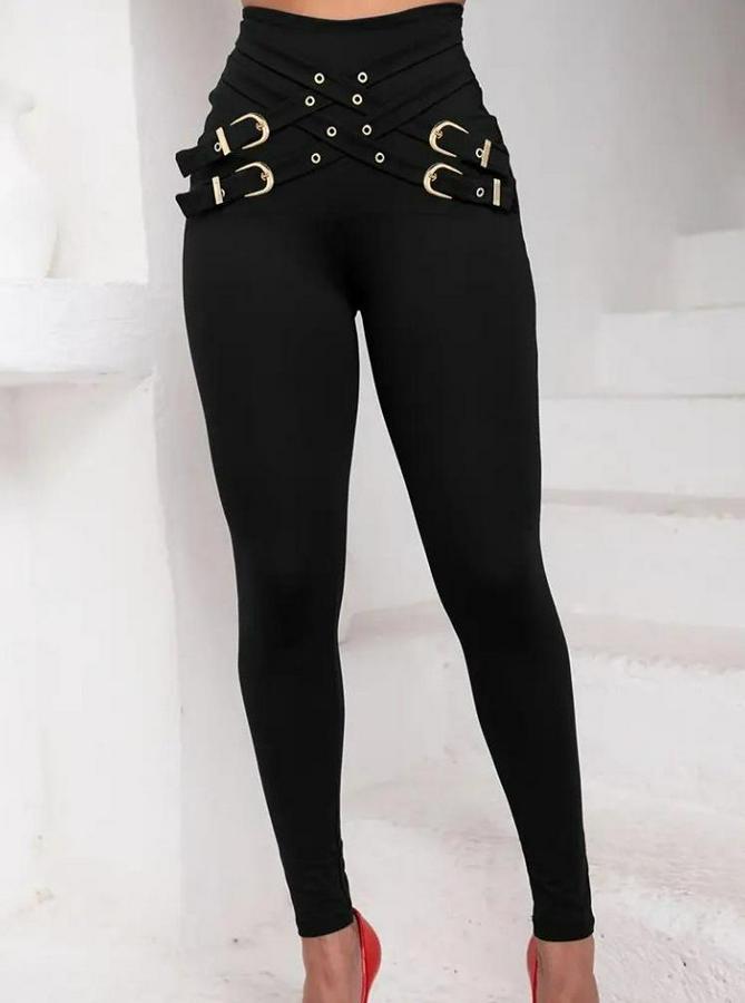 Yüksek Bel Önden Çapraz Kuş Göz Detaylı Dalgıç Tayt