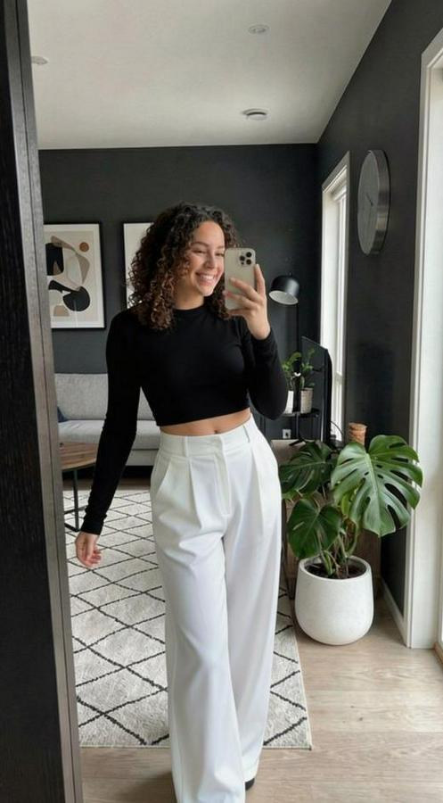 Yüksek Bel Pileli Palazzo Pantolon