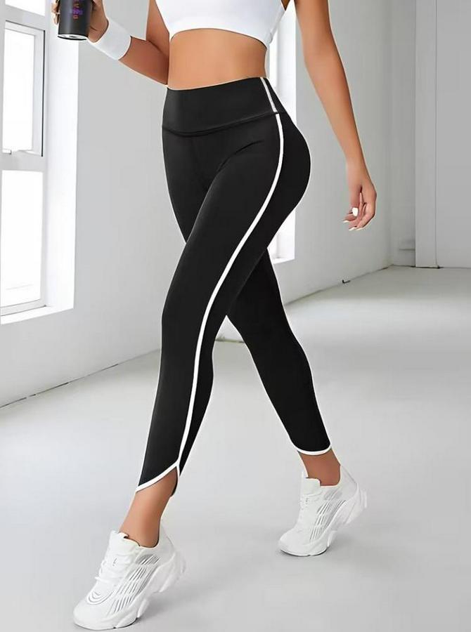 Yüksek Bel Yan Şerit Detaylı Dalgıç Tayt