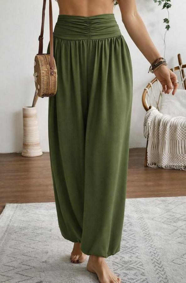 Yüksel Bel Yoğun Büzgü Detaylı Aerobin Pantolon