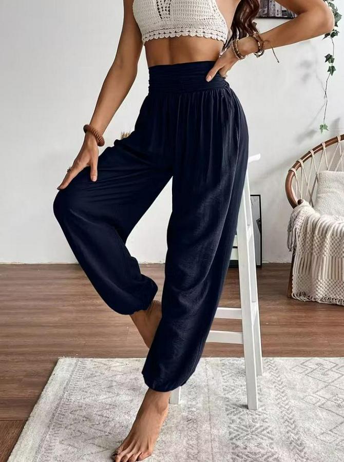 Yüksel Bel Yoğun Büzgü Detaylı Aerobin Pantolon