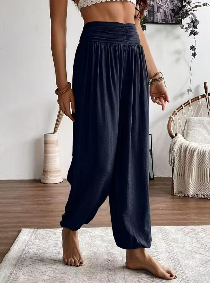 Yüksel Bel Yoğun Büzgü Detaylı Aerobin Pantolon