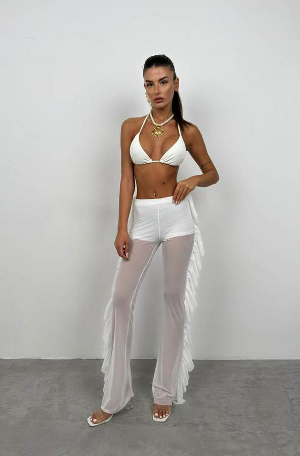 Katlı Transparan Pantolon