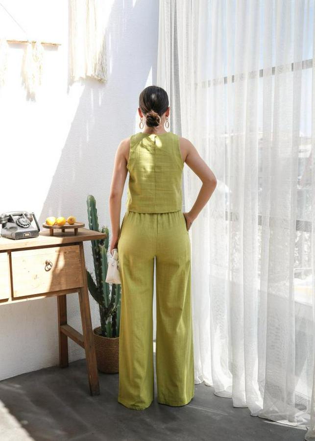 Keten Bluz Ve Pantolon İki̇li̇ Takim