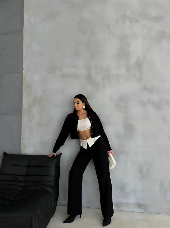 Keten Gömlek-Crop-Salaş Pantolon Takim