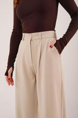 Premium Model Oturtmalı Krem Pantolon