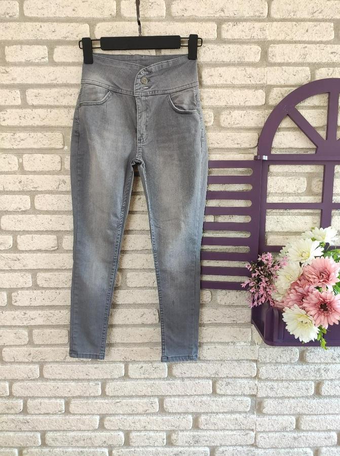 Yüksek Bel Likralı Jean Pantolon 90 Cm