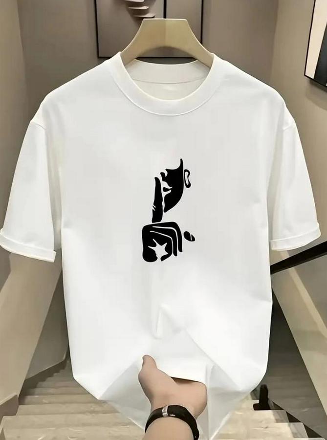 Rahat Bisiklet Yaka Tişört, Yaratıcı Karikatür Baskı