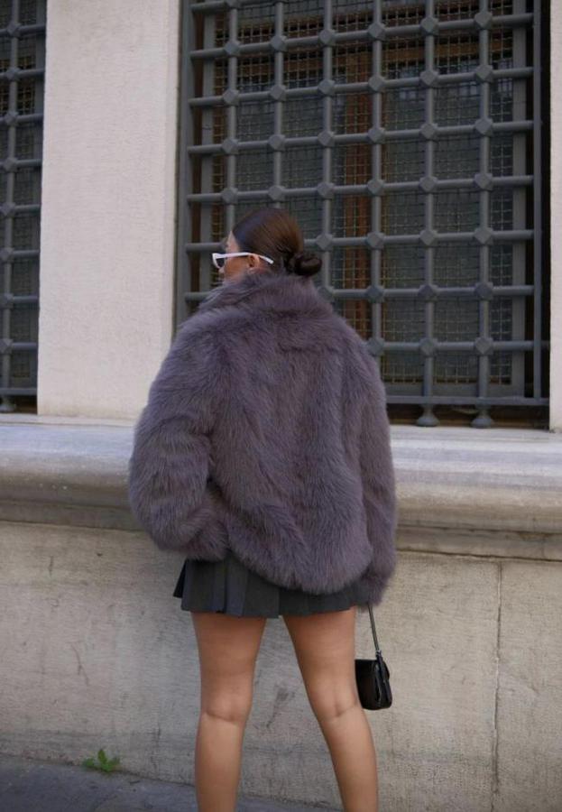 Salaş Sakallı Yumuşak Dokulu Yakalı Cepli Suni Kürk