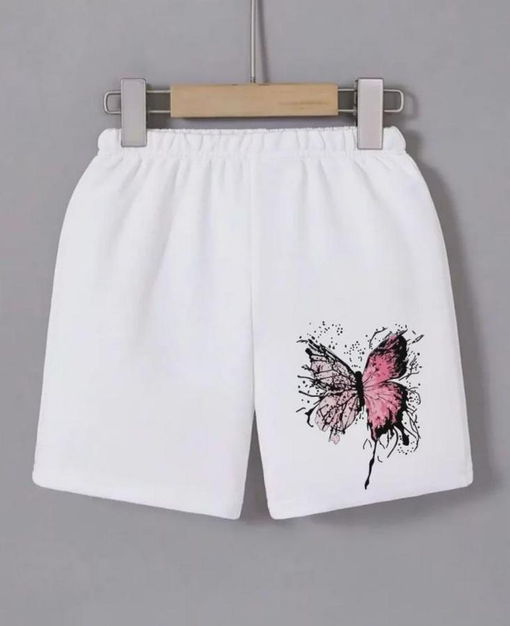 Beli Lastikli Baskılı Mini Şort