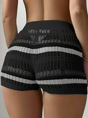 Belinden Bağlamalı Mini Triko Short