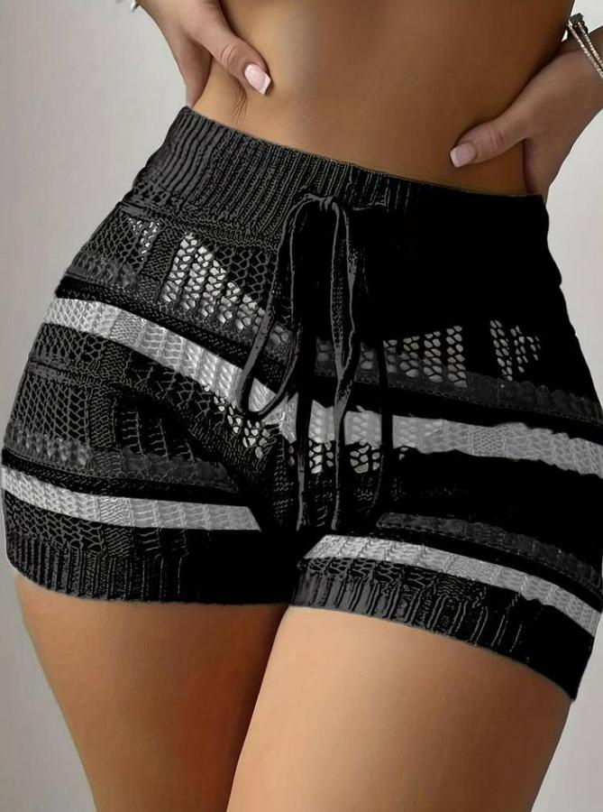 Belinden Bağlamalı Mini Triko Short