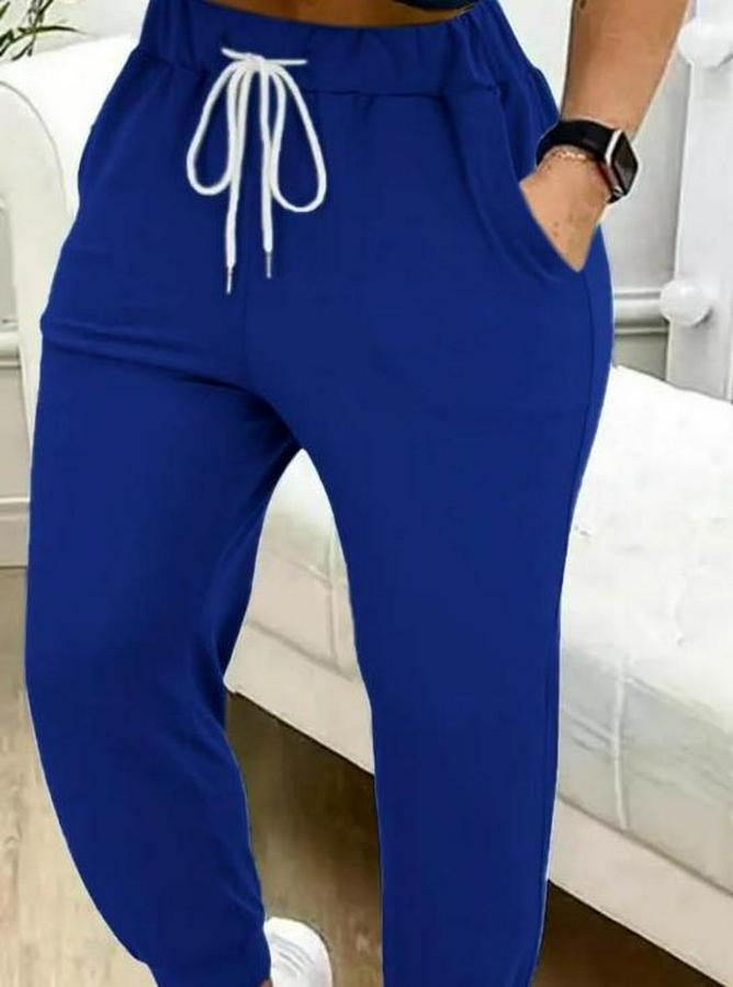 Yüksek Bel Cepli Belden Bağcıklı Iki Iplik Eşofman