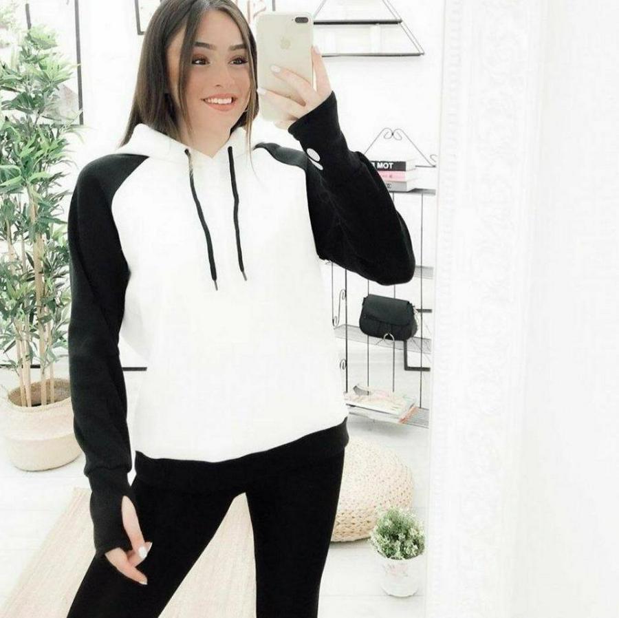 Panda Üç Iplik Kumaş Kapüşonlu Polar Sweat 65 Cm