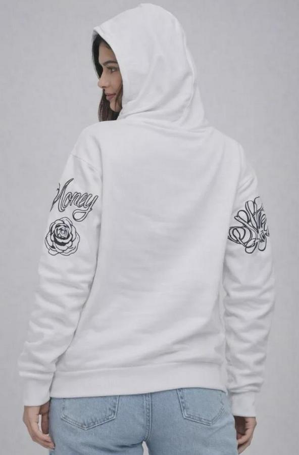 Iplik Pamuklu Kapüşonlu Baskılı Sweatshirt Hoodie