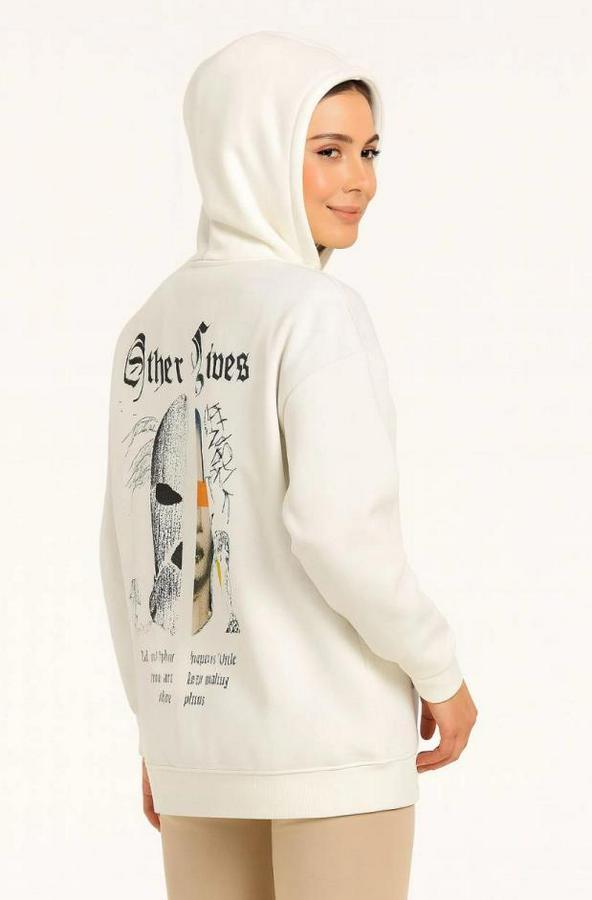 Kapşonlu Sweatshirt – Oversize Üç İplik Şardonlu Hoodie