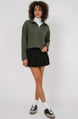 Fermuarlı Yaka Örme Sweatshirt