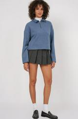 Fermuarlı Yaka Örme Sweatshirt