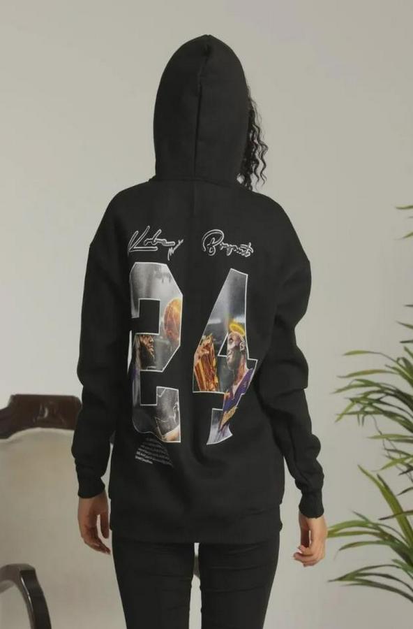 Baskılı Oversize Üç Iplik Kapüşonlu Sweatshirt