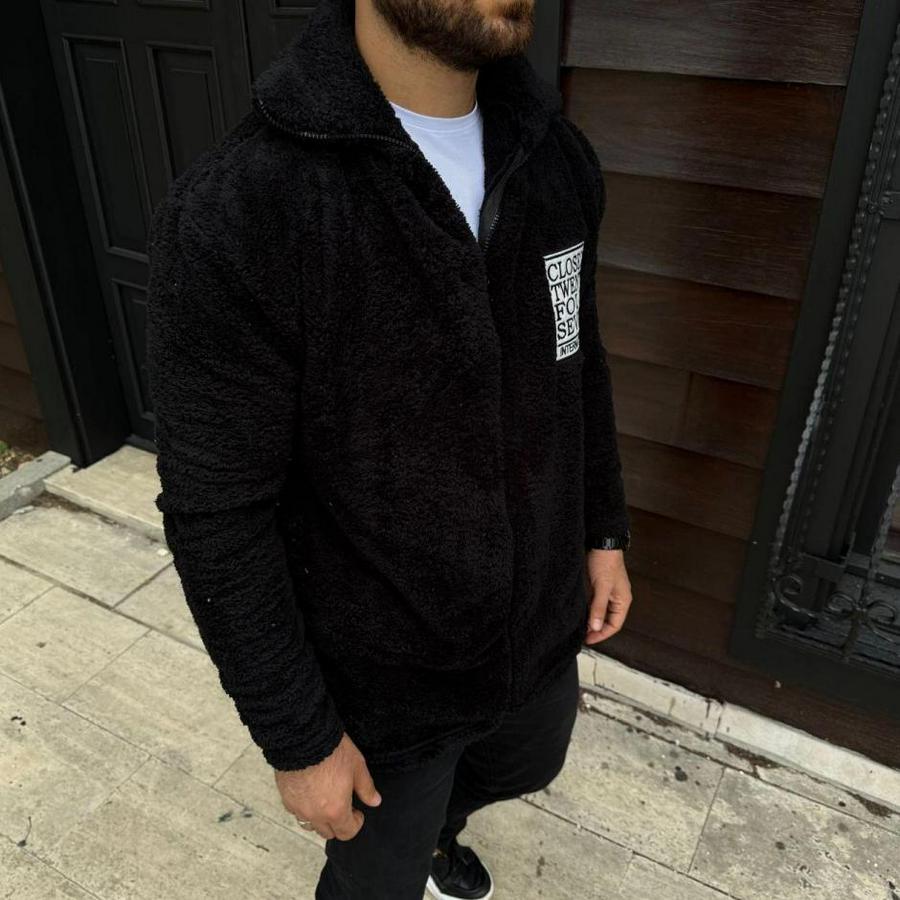 Polar Fermuarlı Sweatshirt – Kapüşonsuz, Cepli, Yumuşak Dokulu, Oversize Rahat Kalıp, Kışlık Sıcak Tutan Fermuarlı Üst