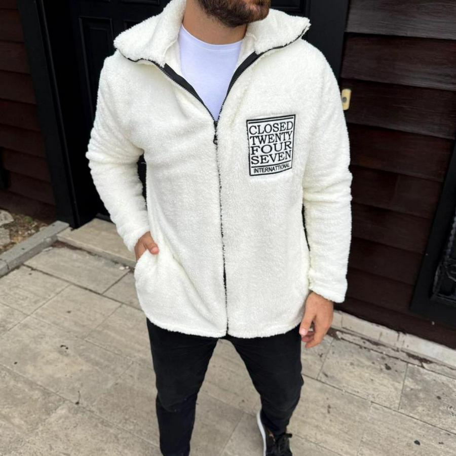 Polar Fermuarlı Sweatshirt – Kapüşonsuz, Cepli, Yumuşak Dokulu, Oversize Rahat Kalıp, Kışlık Sıcak Tutan Fermuarlı Üst