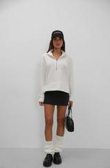 Fermuar Ve Dikiş Detaylı Sweatshirt