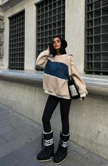 Göğsü Denim Garnili Sweatshirt 3402