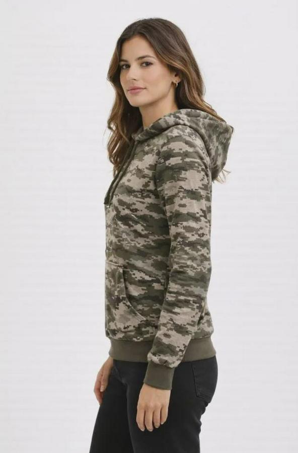 Kamuflaj Desenli 2 Iplik 4 Mevsim Kapüşonlu Kanguru Cepli Hoodie Sweatshirt