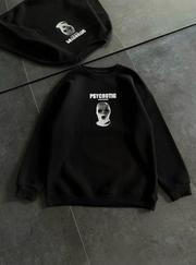 Kışlık Bisiklet Yaka Baskılı Sweatshirt