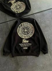 Kışlık Bisiklet Yaka Ön Ve Arka Baskılı Sweatshirt