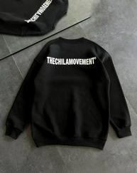 Kışlık Bisiklet Yaka Oversize Baskılı Sweatshirt