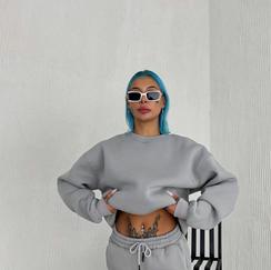 Kışlık Bisiklet Yaka Üç Iplik Basic Sweatshirt