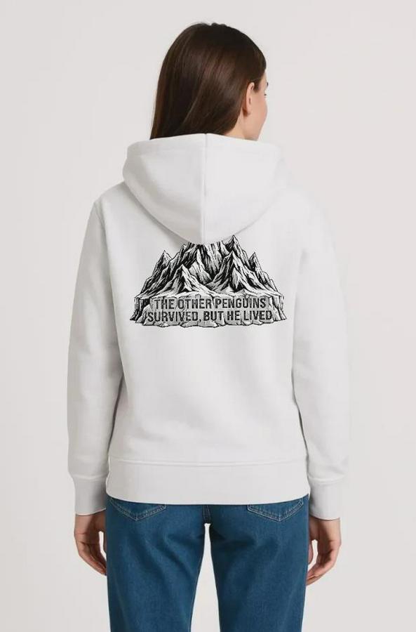 Nihilist Penguen Temalı Oversize Kapüşonlu Sweatshirt