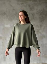 Osy Modal Yumuşak Dokulu Kumaş Bisiklet Yaka Oversize Sweatshirt