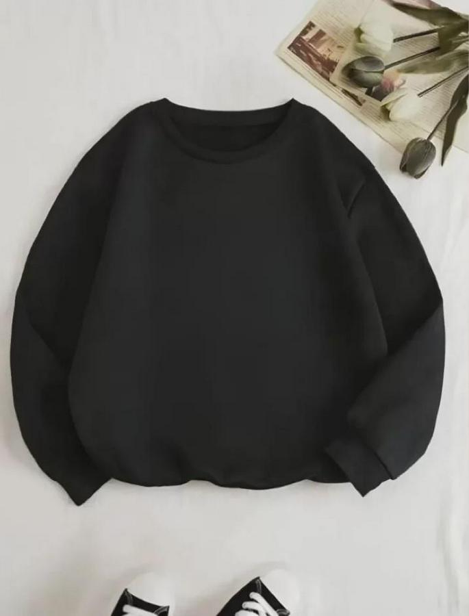 Üç Iplik Biskilet Yaka Basic Sweatshirt