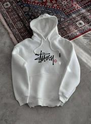 Üç Iplik Kapşonlu Baskılı Sweatshirt