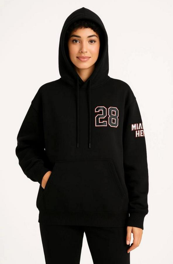 Üç Iplik Kapüşonlu Ön Ve Arka Baskılı Sweatshirt Hoodie