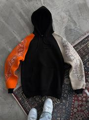 Üç Iplik Penye Kapşonlu Parçalı Sweatshirt