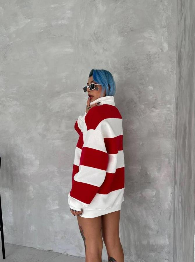 Unisex Üç Iplik Parçalı Yakalı Sweatshirt