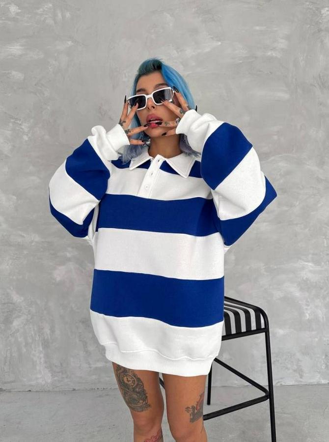 Unisex Üç Iplik Parçalı Yakalı Sweatshirt