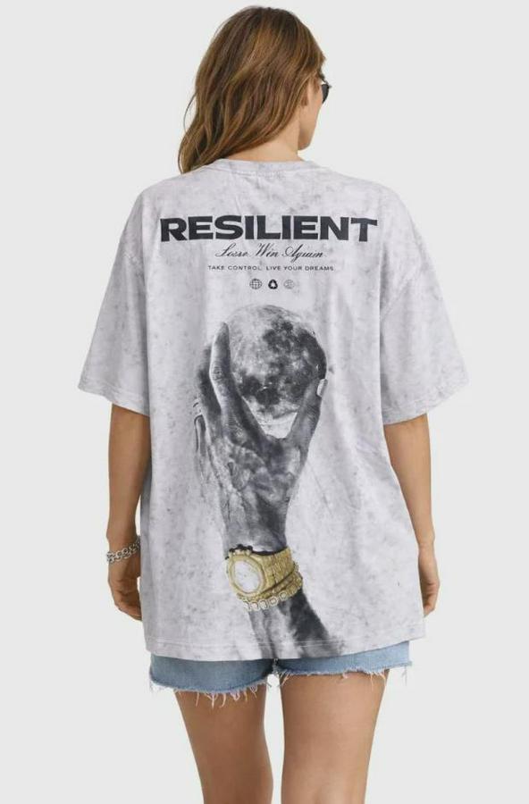 Asit Yıkamalı Oversize Tişört Ön Ve Arkası Baskılı %100 Pamuk Street Style T-Shirt