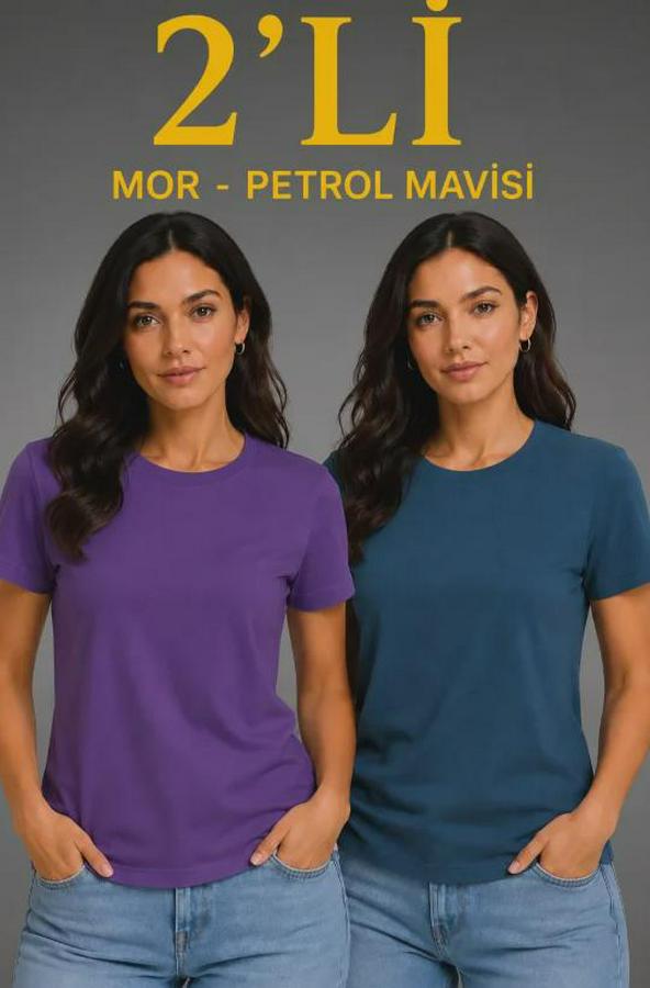 Basic Bisiklet Yaka Yazlık Slim Fit T-Shirt