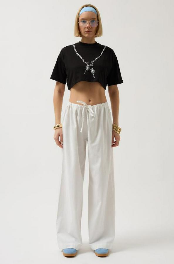 Baskılı Crop T-Shirt