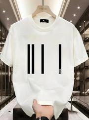 Baskılı Oversize Bisiklet Yaka T-Shirt