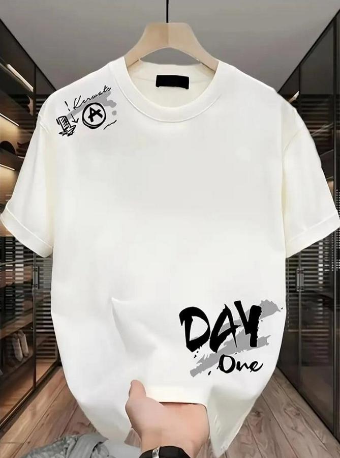 Baskılı Oversize Bisiklet Yaka T-Shirt